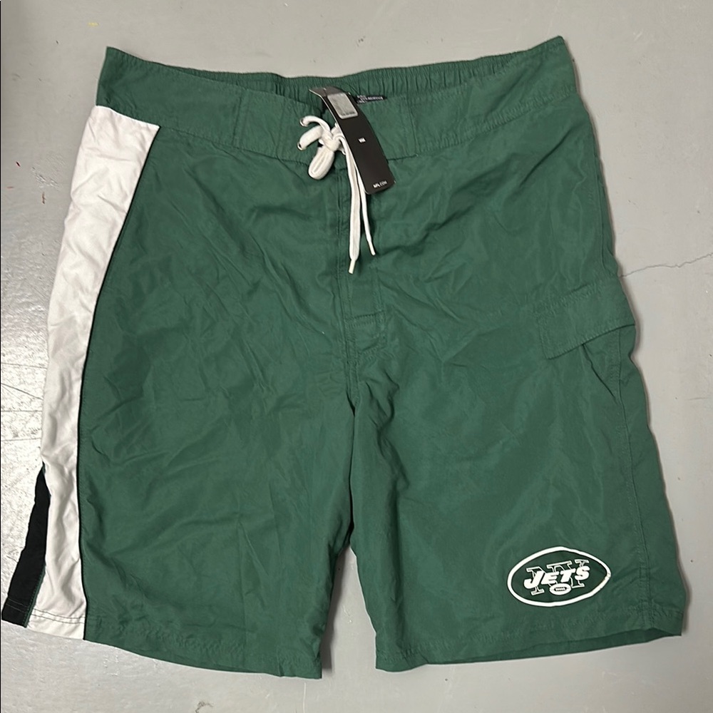NWT VINTAGE NFL NEW YORK JETS Swim Trunks Size XL BEACH 90s Y2K Summer ATHLETE